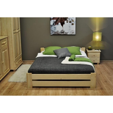 Euro Ágy ágyráccsal (tömör fenyő) 180 x 200 cm Fenyő Maxi-Drew