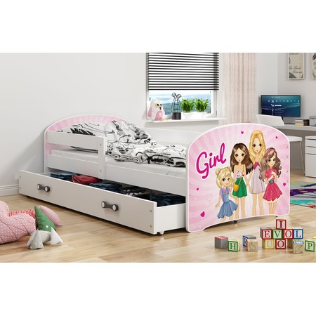 Gyerekágy LUKI 1 160x80 cm Fehér Girl BMS