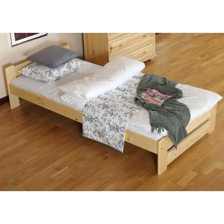 Euro Ágy ágyráccsal (tömör fenyő) 90x200 cm Tölgy Maxi-Drew