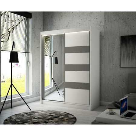 Kvalitní Šatní Skříň Lotse 250 cm Černá Dub Craft/ Bílý Mat Furniture