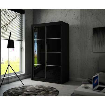 Peak III Gardróbszekrény (250 cm) Fekete Kézműves tölgy Furniture