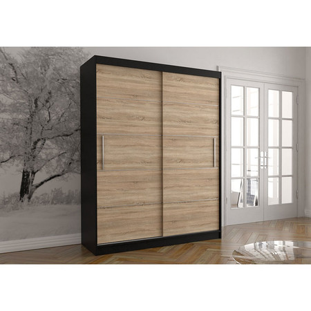 Vista 06 szekrény 150x61 cm - fekete/sonoma tölgy ID NÁBYTEK