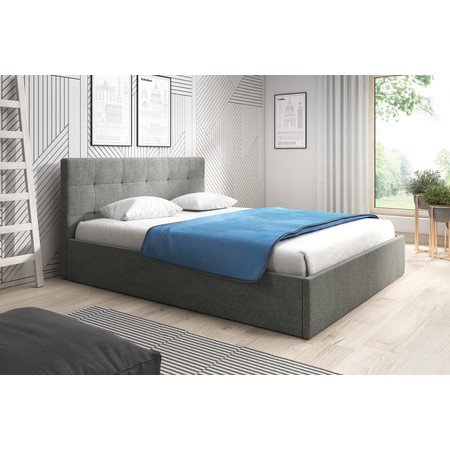 Kárpitozott ágy LAURA mérete 120x200 cm Sötét szürke TT-FURNITURE