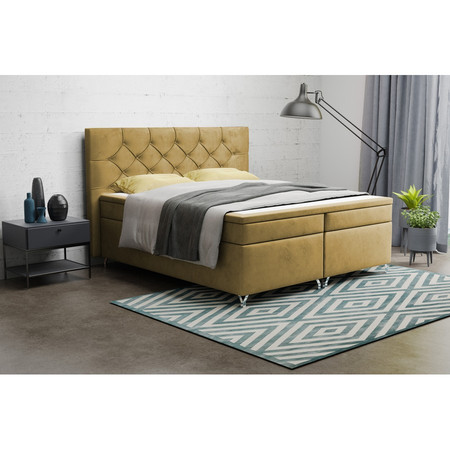 Čalouněná postel Boston 140x200 cm Žlutá KOLA