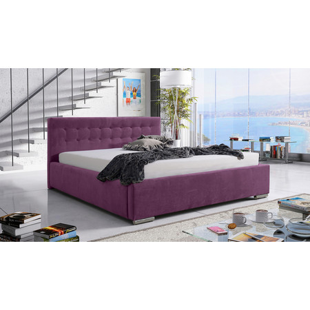 Ágy PIPER 01 STANDARD 180x200 cm - ezüst lábak Lila Signal-butor