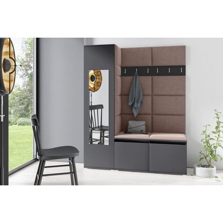 Előszoba fal EMI 14 Grafit Kakaó Signal-butor