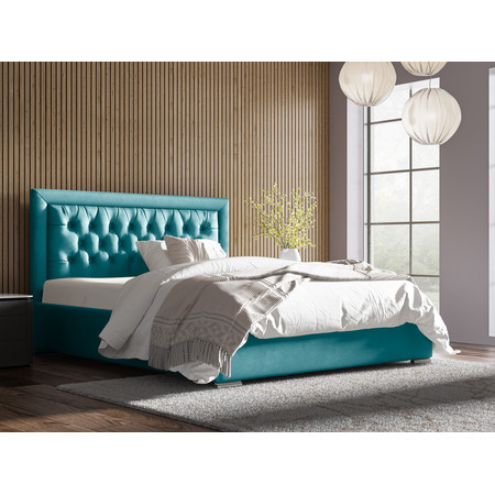 Ágy DECLAN 20 STANDARD 140x200 cm - ezüst lábak Türkiz Signal-butor