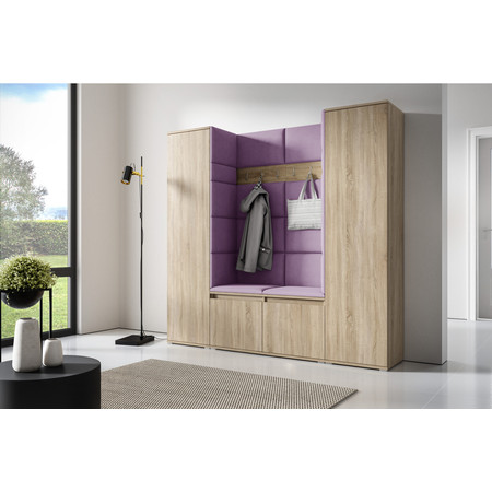 Előszobafal AMI 31 Tükör nélkül Sonoma tölgy Lila Signal-butor