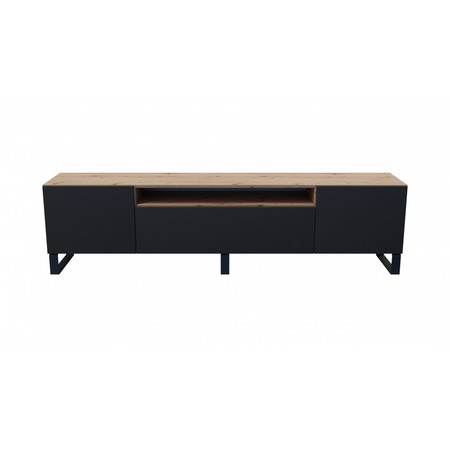 TV asztal RTV Leo Dub kézműves-fekete 180 cm Furniture