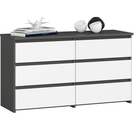 Komód CL100 6SZ - szürke/fehér. Akord